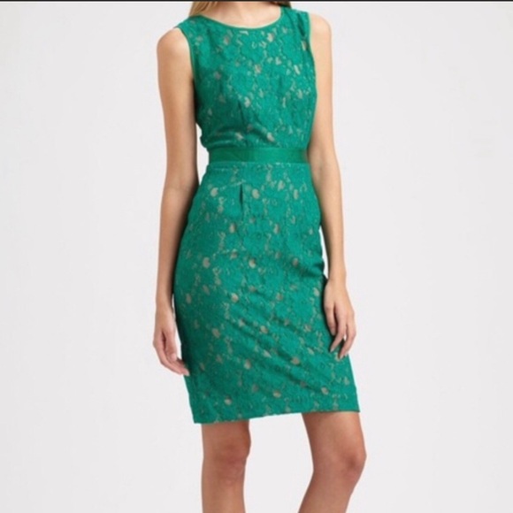 BCBGMAXAZRIA Green Lace “Alice” Cocktail Dress. - Picture 3 of 7